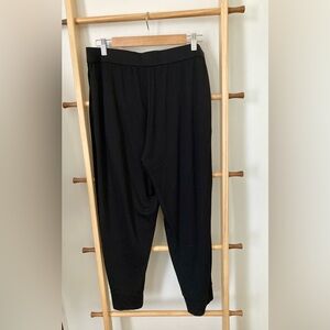 🖤EILEEN FISHER Pants PL Petite Tencel Stretch Jersey Tapered Ankle Slouch Black